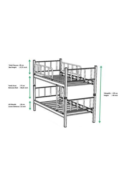 Metal Bunk Bed 90x200 ARM034 Cream