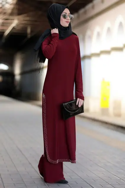 Set di perle di colore bordeaux