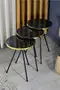 Nesting Table 3 Pcs Black Metal Leg Bendir Gold