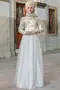 Ecru Farbe Nadide Abendkleid