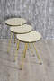 Nesting Table And Center Table Kr Set Double Gold Cream Wire Leg