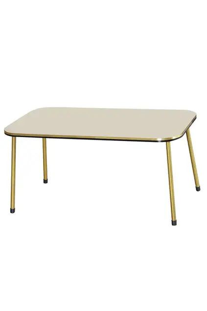 Center Table Cream Metal Leg Kr Double Gold