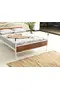 Bitez Metal Bed Frame 140x190 ARM080 White + Walnut