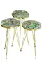 Nesting Table Gold Map Pattern Wire