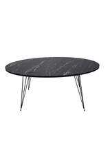 Oval Wire Leg Marble Pattern Coffee Table