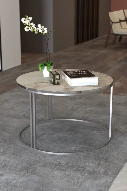 Center Couchtisch Single Silber Lux Special