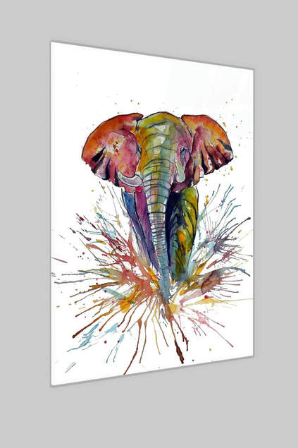 Elefant Glasmalerei