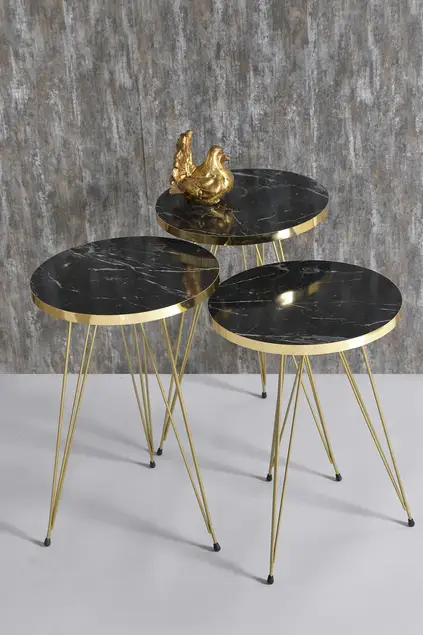 Satztisch und Mitteltisch Kr Set Gold Bendir Draht