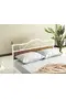 Bitez Metal Bed Frame 140x190 ARM080 White + Walnut