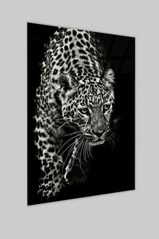 White Leopard Glass Painting