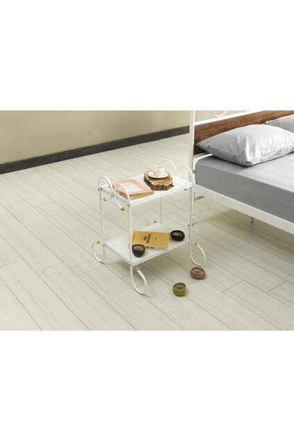 Bitez Metal Bed Frame 180x200 ARM084 White + Walnut