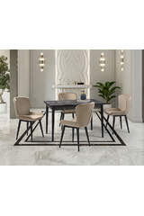 Set Tavolo Mix Marmo Nero & Sedie Cigno HDR1258