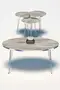 Nesting Table And Center Table Ellipse Set Silver Efes Wire