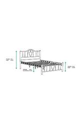 Orkide Metal Bed Frame 160x200 ARM107 White