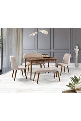 Vegas Walnut Table & Kismet Bench Set HDR1276