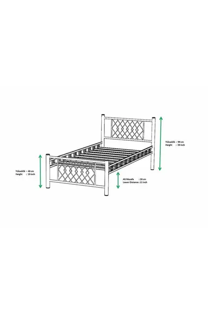 Metis Struttura Letto in Metallo 90x190 ARM164 Nero