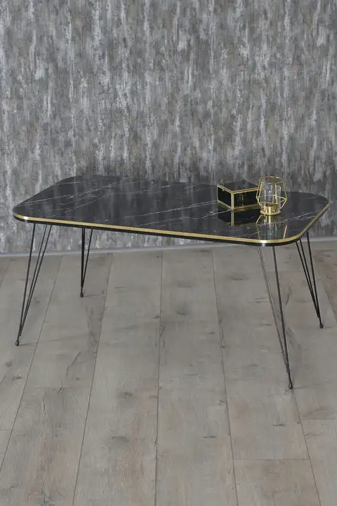 Mitteltisch Kr Black Wire Leg Double Gold Bendir