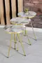 Nesting Table And Center Table Ellips Gold Metal Leg Gold Cream Set