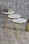 Nesting Table And Center Table Kr Set Double Gold White Wire Leg