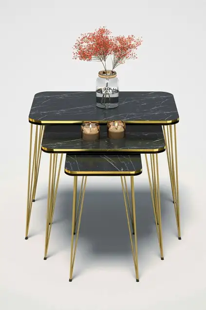 Nesting Table Kr And Center Table Kr Set Double Gold Bendir Wire