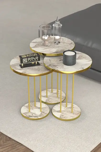 Couchtisch und Zigon Couchtisch Terra Set Gold
