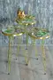 Nesting Table Gold Map Pattern Wire