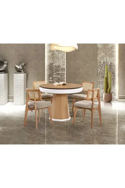 Dream Nature Round Table & Clover Wicker Chair Set HDR1203