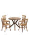 Oslo Walnut Round Table And Chair Set FRL1034