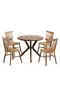 Oslo Walnut Round Table And Chair Set FRL1034