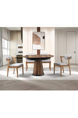 Dream Parquet Round Table & Zeus Chair Set HDR1204