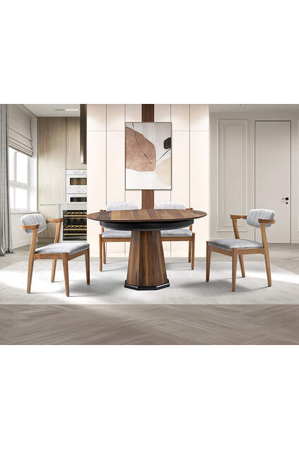 Dream Parquet Round Table & Zeus Chair Set HDR1204