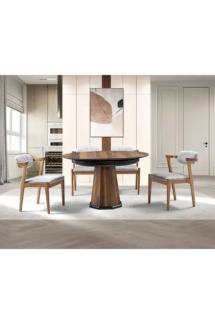 Dream Parquet Round Table & Zeus Chair Set HDR1204