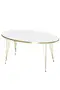 Tavolo impilabile e centrotavola White Ellipse Set Wire Leg Gold