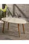 Nesting Table And Center Table Set Wood Lathe Ellipse Cream