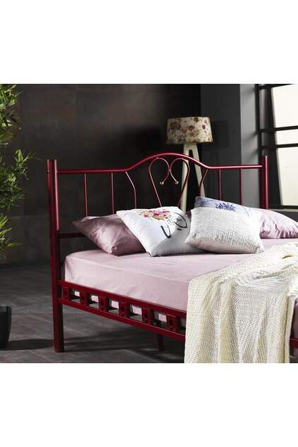 Orkide Metal Bed Frame 160x200 ARM107 Burgundy