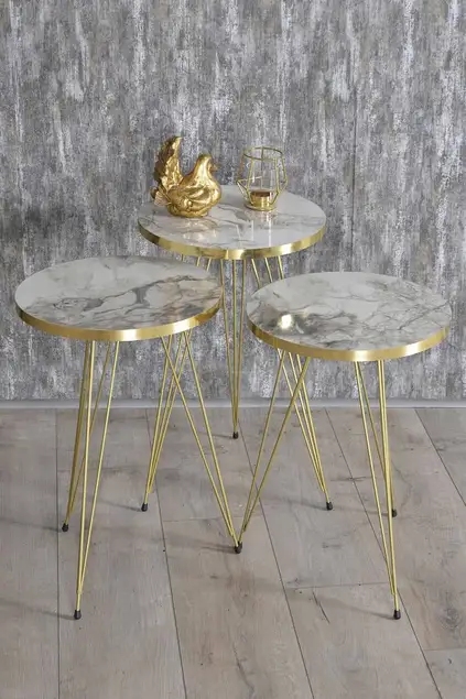 Satztisch und Mitteltisch Kr Set Gold Efes Wire