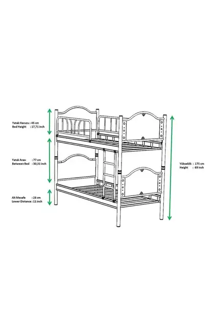 Baby Pearl Bunk Bed 70x130 ARM026 Blue