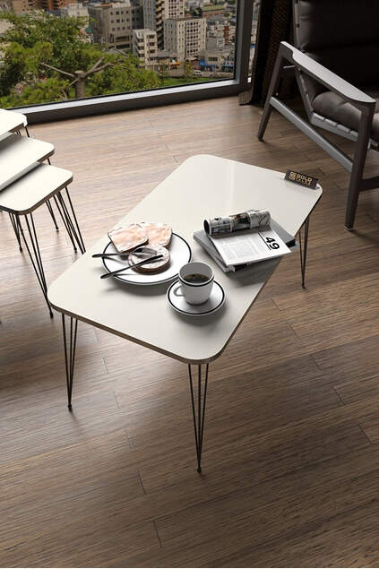 Schwarzer Draht Silber Zentrum Couchtisch Quadrat