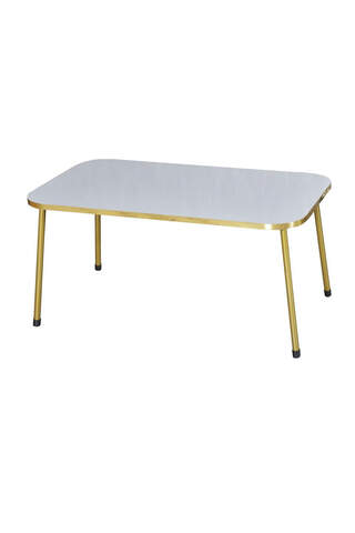 Center Table White Kr Gold Metal Leg Gold