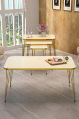 Nesting Table Kr and Center Table Kr Set Gold Cream Wire