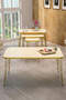 Set tavolo impilabile Kr e tavolo centrale Kr filo crema oro
