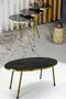 Nesting Table And Center Table Ellips Gold Metal Leg Gold Efes Set