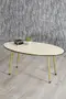 Tavolo e centrotavola impilabili Ellipse Cream Set Metal Leg Double Gold