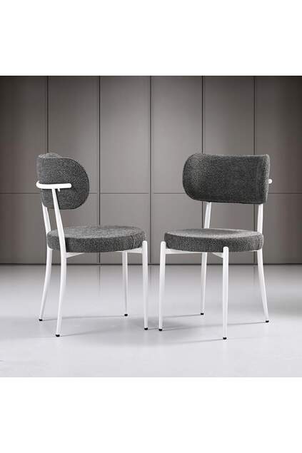 Mix White Marble Table & Atlas White Chair Set HDR1260