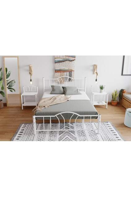 Bella Struttura Letto in Metallo 140x200 ARM143 Bianco