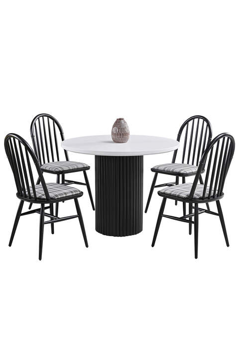 Sahara White Round Table And Chair Set FRL1009