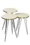 Nesting Table And Center Table Ellipse Set Black Wire Leg Double Gold Bendir