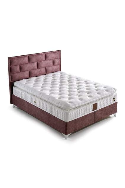MD Truva 150x200 Double Bed, Base, Headboard Set GM111