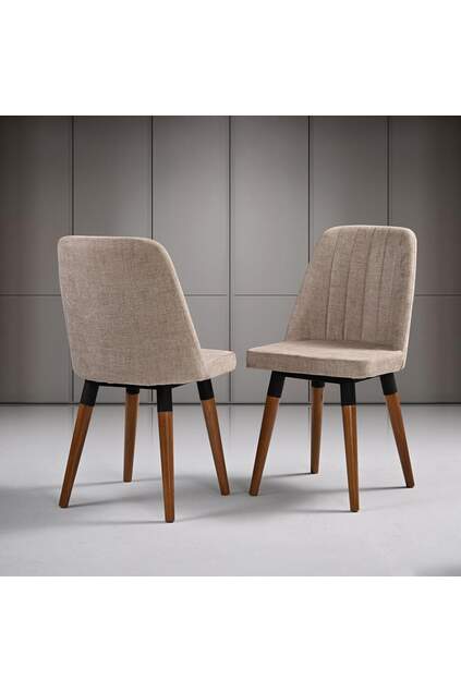 Mix Walnut Table & Full Moon Walnut Chair Set HDR1259