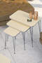 Nesting Table Square And Center Table Square Set Silver Cream Wire